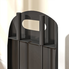 Fynco - 4 Pieces Fireplace Companion Set, Metal Fireplace Accessories Fireside Companion Set with Broom, Shovel, Poker, Bucket, Black