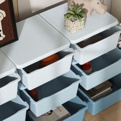 Kids Storage Unit, with Nine Drawers - Blue