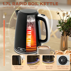 Fynco - Modern Kettle and Toaster Set - Black