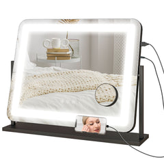 LED Light Tabletop Makeup Mirror, with Adjustable Settings