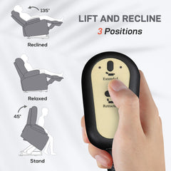 Fynco - Electric Rise/Recline Armchair, with Reading Light - Grey