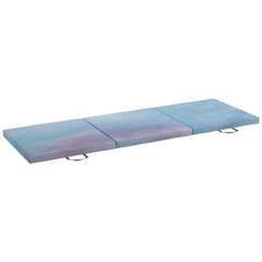 6FT Foldable Gymnastics Mat, Tri-Fold 2" Thick Crash Mat with Carry Strap Handles for Home Training, Sky Blue