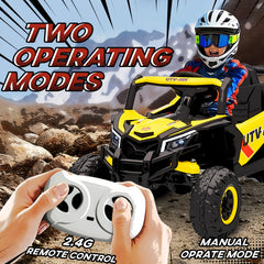 AIYAPLAY 12V Kids Ride On Car with Remote Control, Kids Electric Car with Suspension System, Music, for Kids 3-5 Years, Yellow