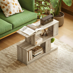 S-Shaped Side Table - Natural Wood Finish