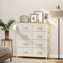 Chest of Eight Fabric Drawers - Beige