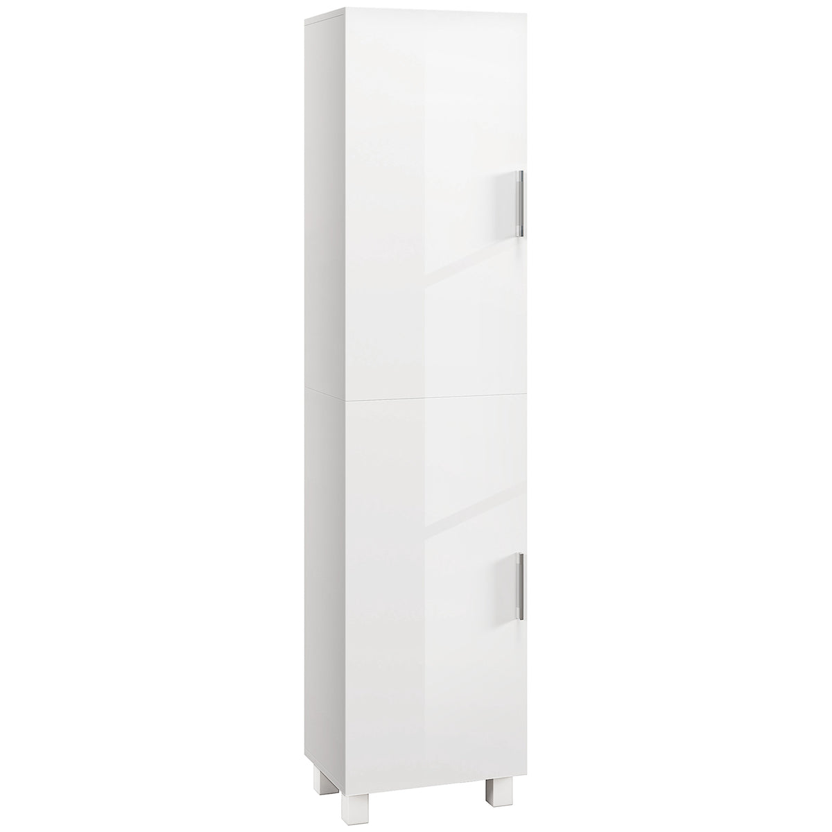 Fynco - Tall Bathroom Cabinet, Freestanding Bathroom Cabinet with Adjustable Shelves and Double Doors