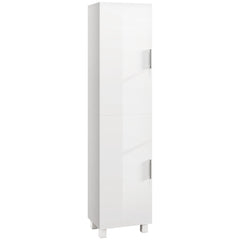 Fynco - Tall Bathroom Cabinet, Freestanding Bathroom Cabinet with Adjustable Shelves and Double Doors