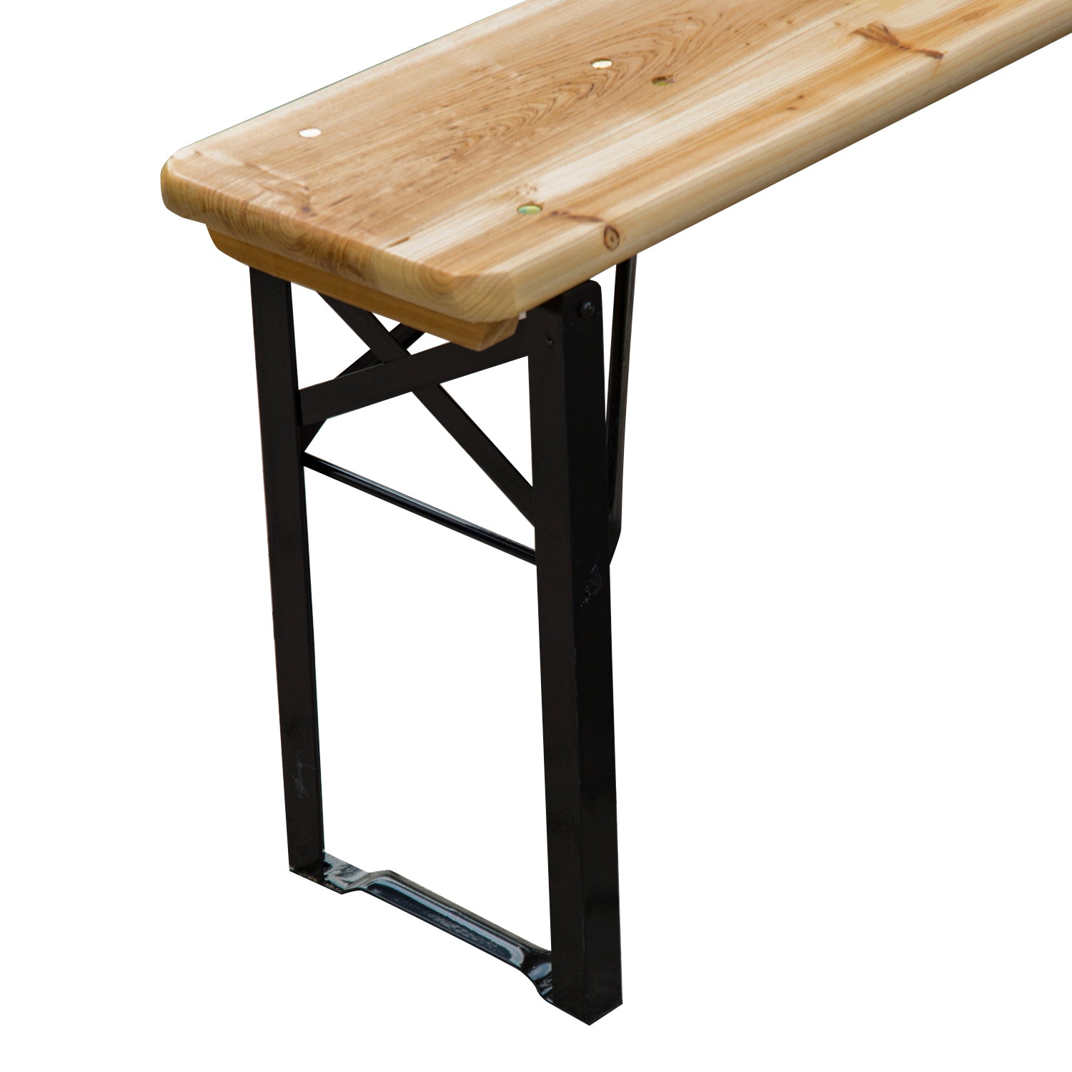 Portable Folding Camping Picnic Trestle Beer Table and Bench Set Garden BBQ Chairs Stools Wooden Wood (120cm(L) x 25cm(W) x 46cm(H))