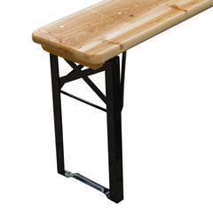 Portable Folding Camping Picnic Trestle Beer Table and Bench Set Garden BBQ Chairs Stools Wooden Wood (120cm(L) x 25cm(W) x 46cm(H))