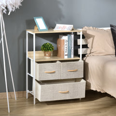 3 Drawer Storage Chest Unit Home Cabinet w/ Shelves Home Living Room Bedroom Entryway Living Furniture, Light Grey