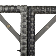 10 Seater Rattan Cube Garden Furniture Set with Parasol Hole, Rattan Dining Set with Cushions, Outdoor Dining Table and Chairs with Rectangular Glass Top Table for Patio, Mixed Grey