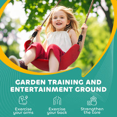 AIYAPLAY 10-Piece Zip Line Kit for Kids with 10m Slackline, Monkey Bars, Swing, Climbing Ladder, Hanging Tray, Metal Rings