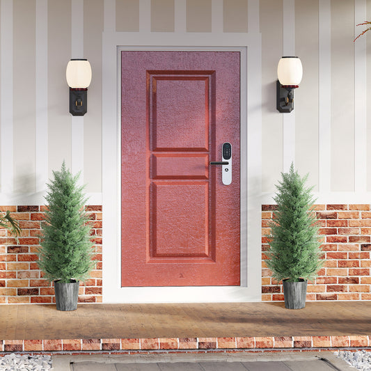 Fynco - 90cm Artificial Cypress Trees Set of 2, UV Resistant Artificial Plants with Decorative Pot, Fake Plants for Indoor Outdoor Decor, Green