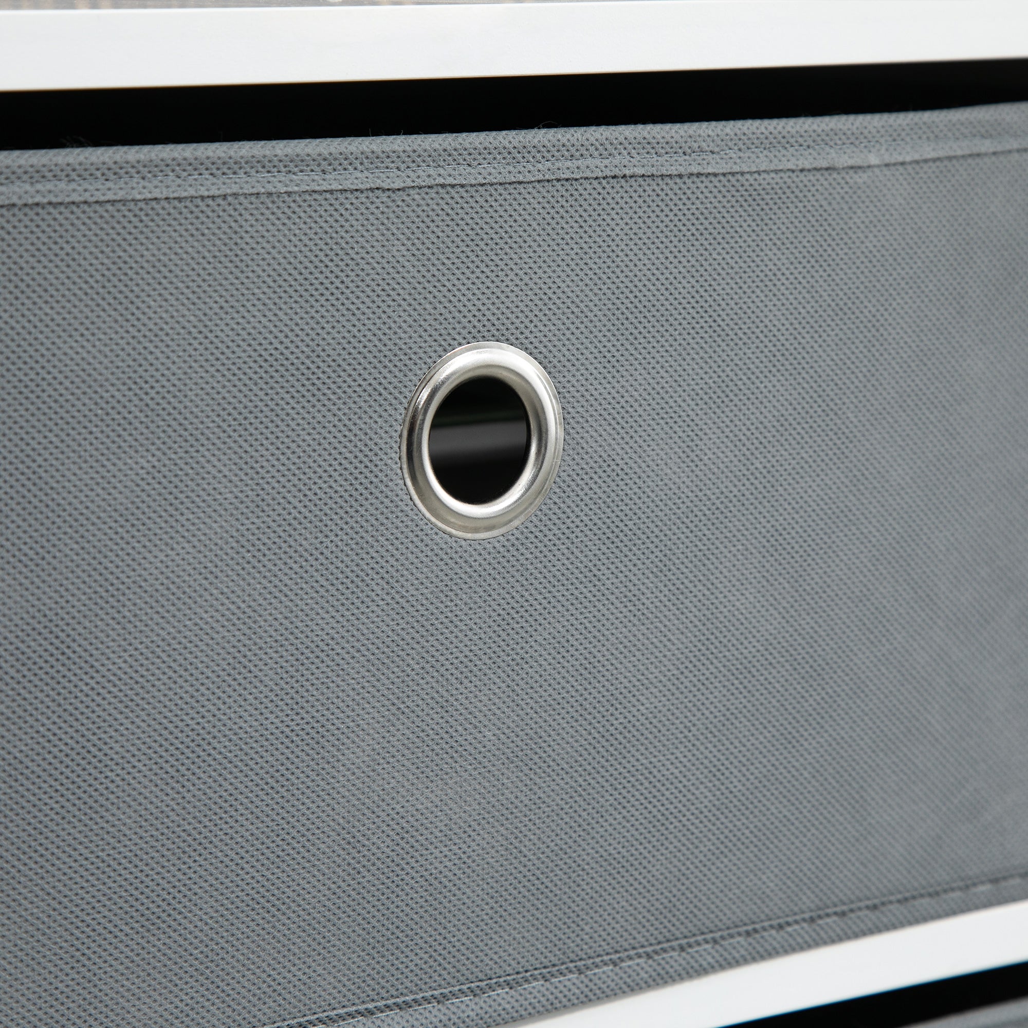 Chests of Drawer, Fabric Dresser Storage Cabinet with 6 Drawers for Bedroom, Living Room and Hallway, White and Grey
