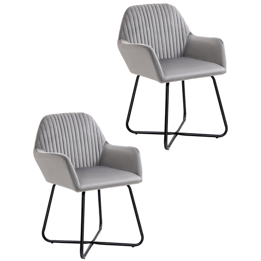 Velvet-Feel Plisse Back Accent Chair - Grey