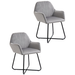 Velvet-Feel Plisse Back Accent Chair - Grey