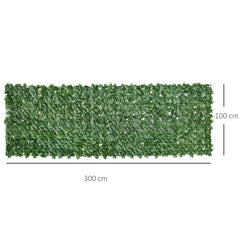 1-Piece Artificial Leaf Hedge Screen Privacy Fence Panel for Garden Outdoor Indoor Decor, Dark Green, 3M x 1M