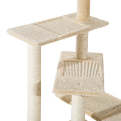 100 cm Cat Tree for Indoor Cats Kitten Scratch Scratching Post Climbing Tower Activity Centre Beige
