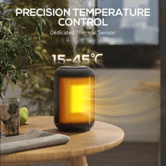 Fynco - 1500W Ceramic Electric Heater with Fan, Timer, Oscillation - Black