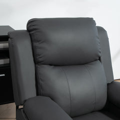 Fynco - Riser and Recliner Chair with Massage, Heat, Power Lift Recliner Chair for Elderly with Remote Control, Extended Footrest, Dual Side Pockets, Overstuffed Electric Reclining Armchair, Dark Grey
