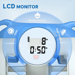 Portable Mini Stepper, Steppers for Exercise Workout with LCD Display Monitor, Anti-skid Foot Pedals for Home Gym Office, Blue