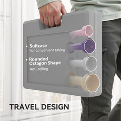 10KG Dumbbells Set with Carry Case, Hand Weights for Women and Men Home Gym Weight Lifting Training, Pink, Purple, Grey, Brown