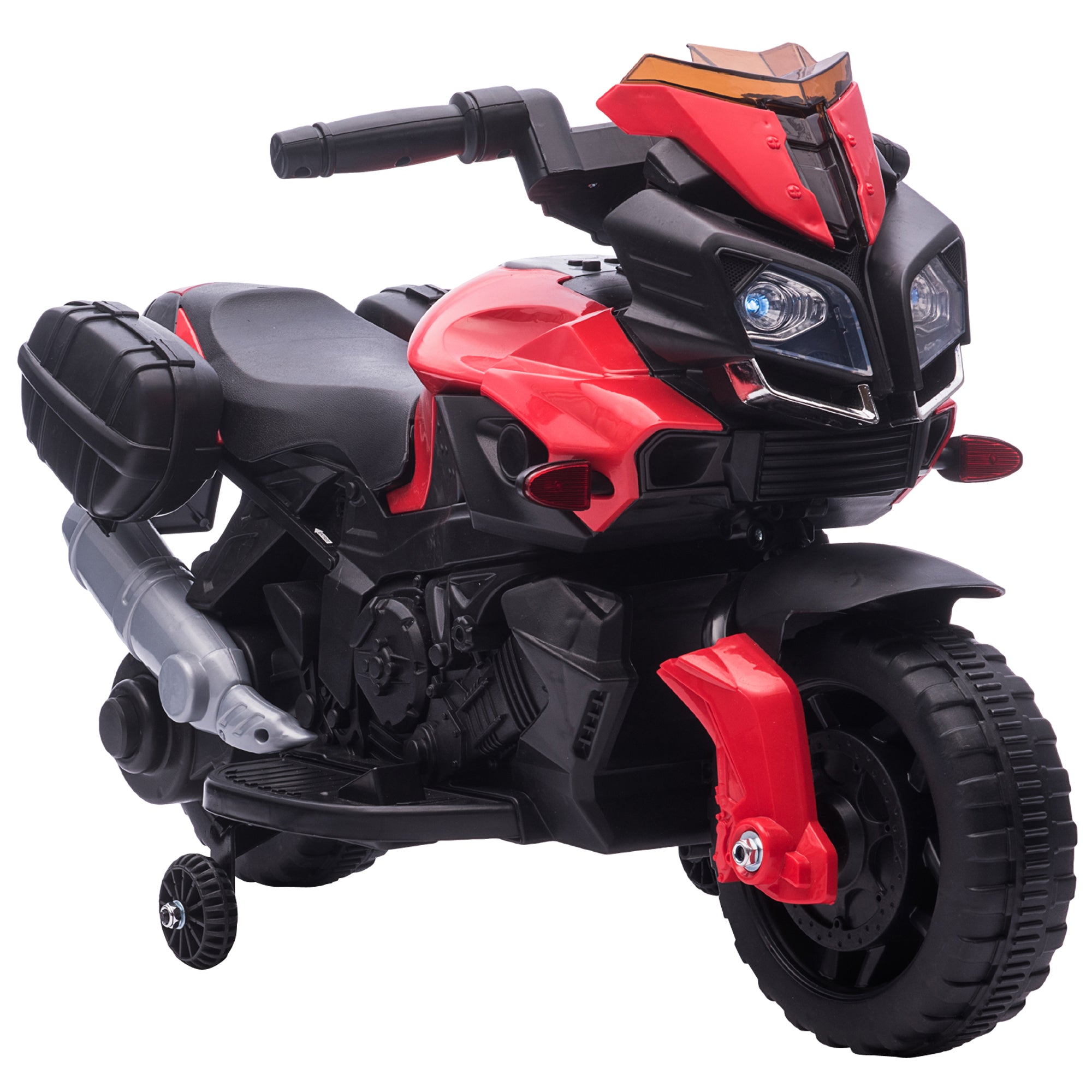 Kids Electric Motorbike 6V Ride on Motorcycle Vehicle w/ Lights Horn Sounds for 1.5-4 Years Old Red