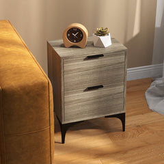 Set of Two Wood Effect Bedside Tables