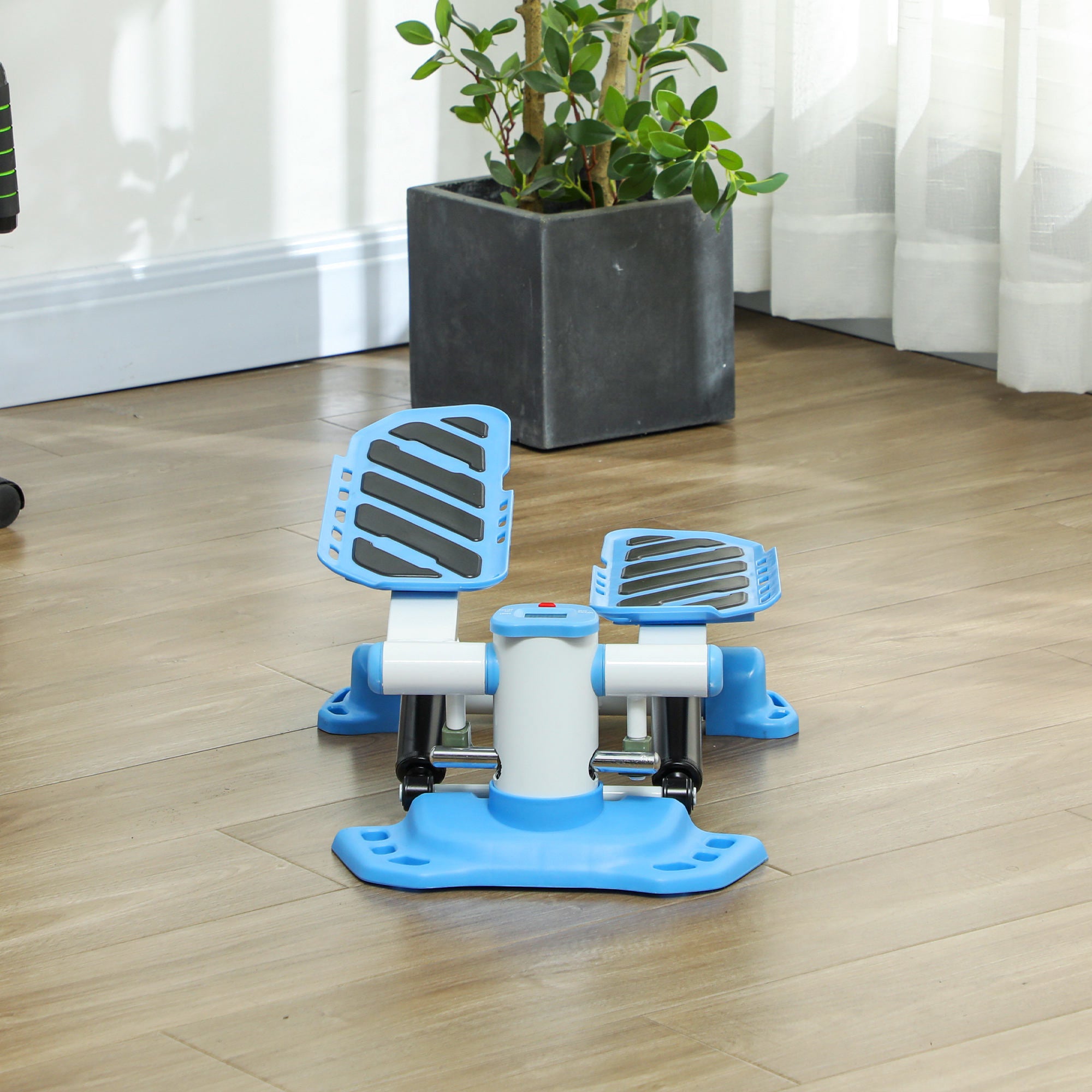 Portable Mini Stepper, Steppers for Exercise Workout with LCD Display Monitor, Anti-skid Foot Pedals for Home Gym Office, Blue