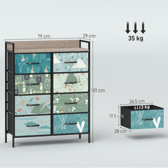 8-Drawer Chest of Drawers - Blue