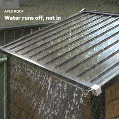 Fynco - 7 x 4ft Garden Shed, Easy to Assemble, Upgraded Galvanised Steel Frame with Foundation Kit, Double Doors with Lock, Outdoor Metal Shed with Vents and Gloves, Garden Storage Shed, Natural