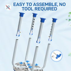 Fynco - 360° Swivel Shower Chair, Height Adjustable Aluminium Shower Stool with Non-Slip Feet for Disabled, Elderly, Blue