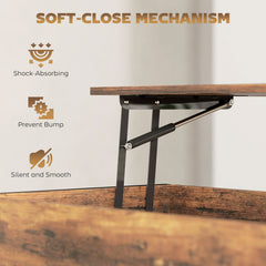 Lift-Top Coffee Table, with Storage - Rustic Brown