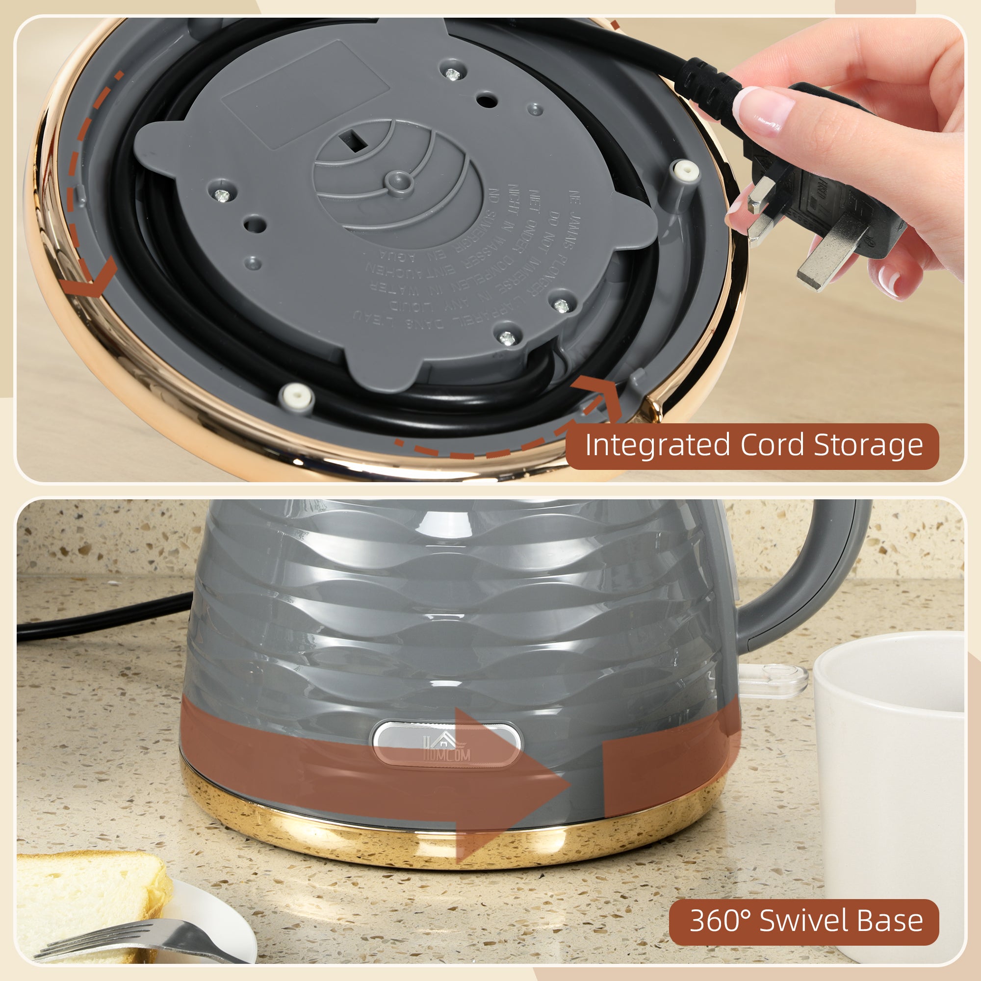 3kW Rapid Boil Honeycomb Kettle - Grey