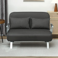 Two-Seater Click-Clack Sofa Bed - Charcoal Grey