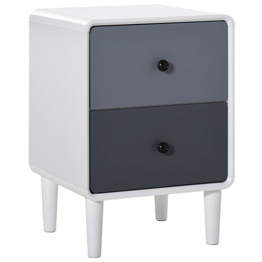 Modern Side Cabinet Nightstand Home Organizer with 2 Storage Drawer Unit for Bedroom, Living Room