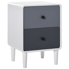 Modern Side Cabinet Nightstand Home Organizer with 2 Storage Drawer Unit for Bedroom, Living Room