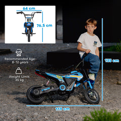 AIYAPLAY Kids Electric Motorbike 3 Gearboxes Speed Ride on Motorcycle with 40min Ranges - Blue