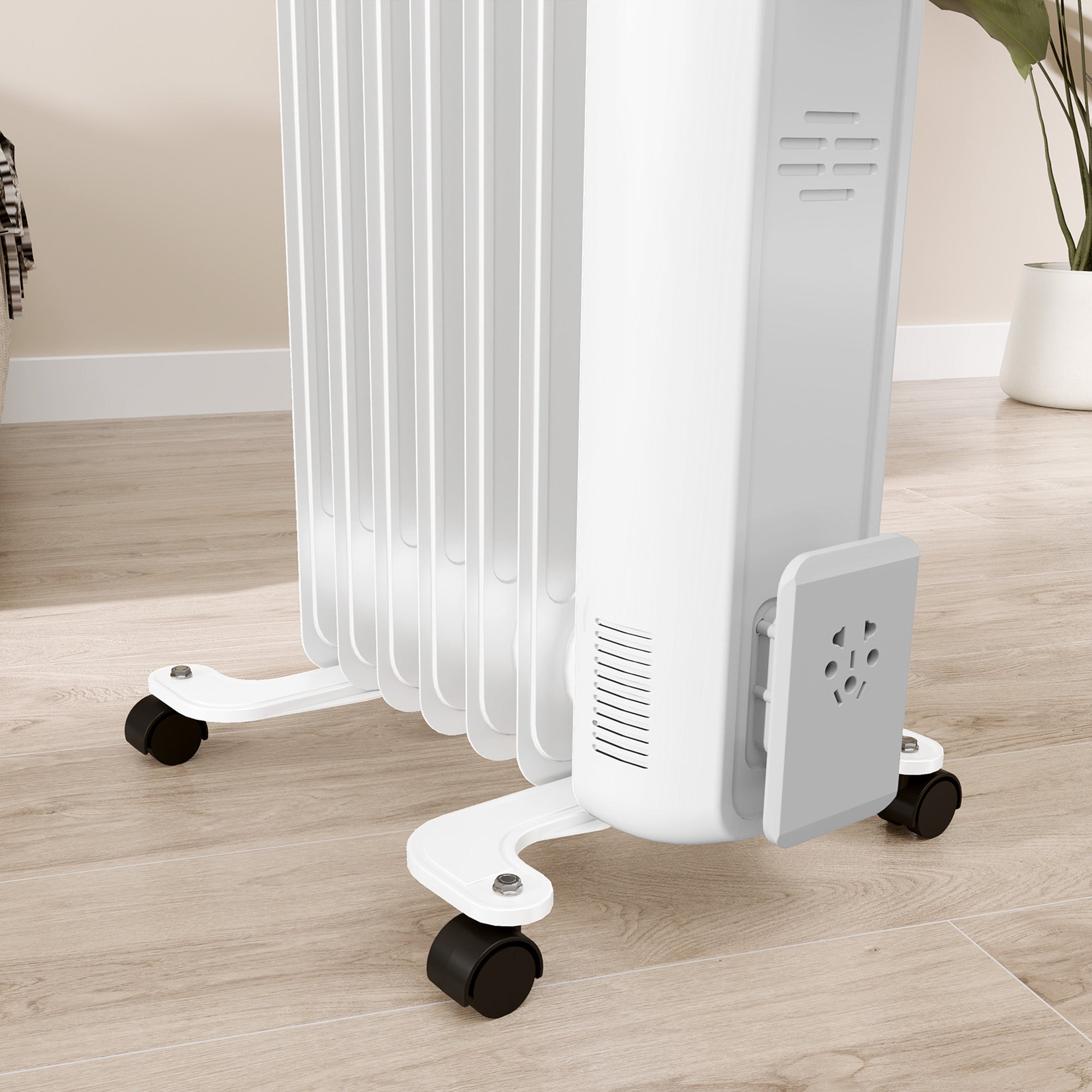 1.5kW Seven Fin Oil-Filled Radiator - White