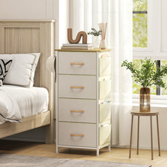Chest of Four Fabric Drawers - Beige