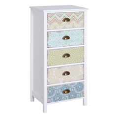 Chest of 5 Drawers Bedside Cabinet Side Storage Chest Entryway Living Room Bedroom Furniture Organizer Unit