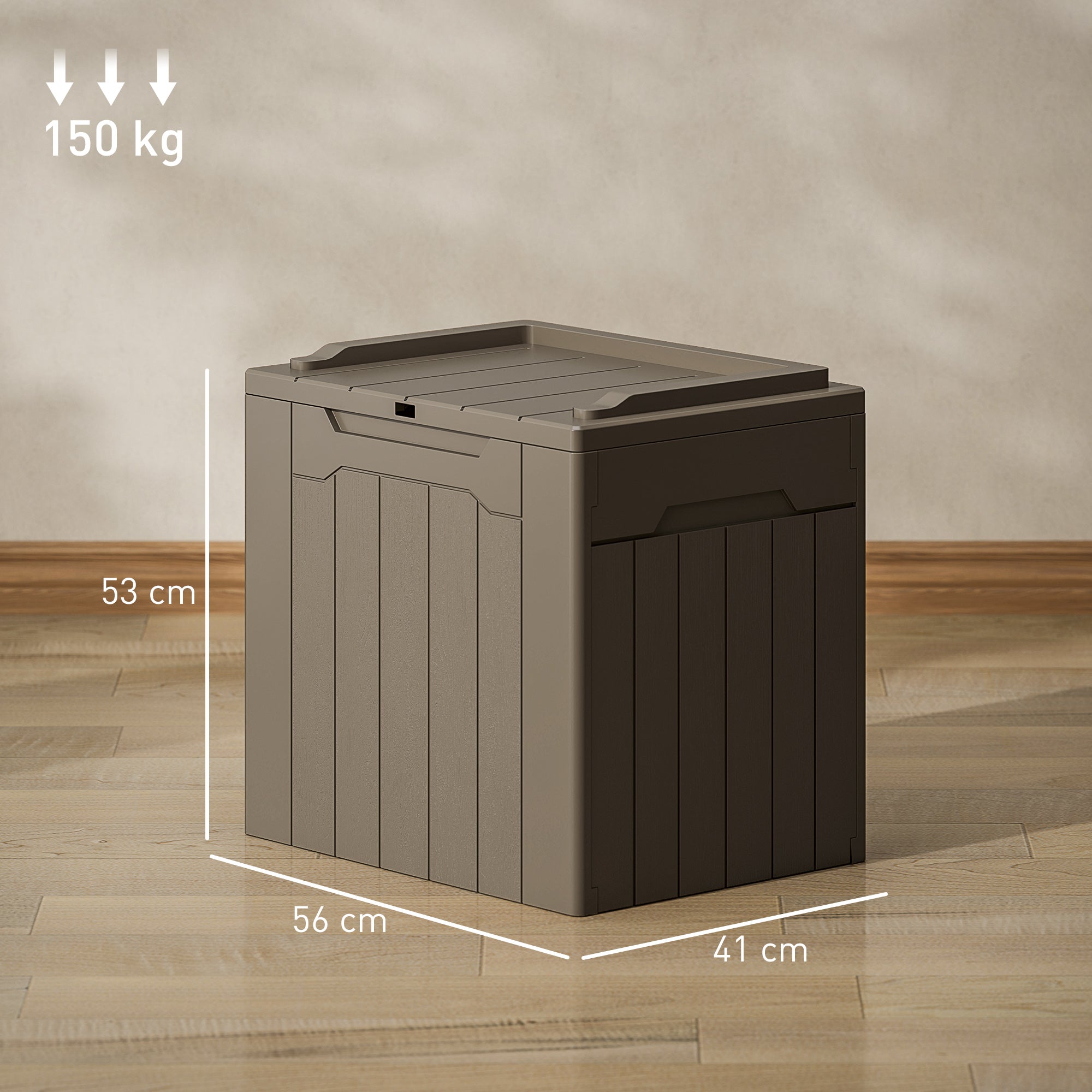 107 L Plastic Storage Chest with Lid - Dark Brown