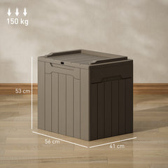 107 L Plastic Storage Chest with Lid - Dark Brown
