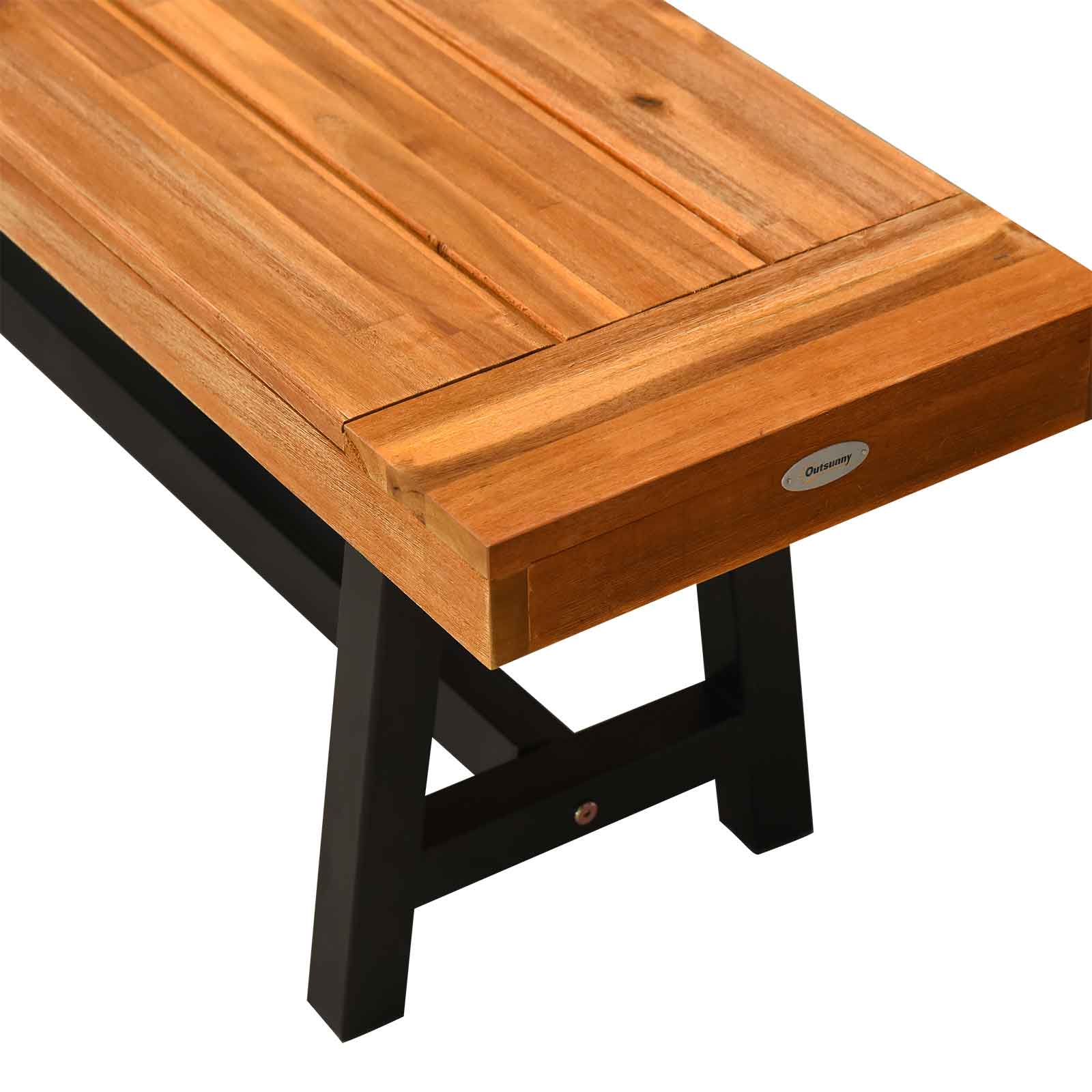 Garden 3 Pieces Acacia Wood Picnic Table and 2 Benches Set Dining Trestle Beer Table Patio Outdoor Indoor Furniture