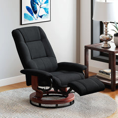Fynco - Reclining Swivel Chair, with Footrest - Black