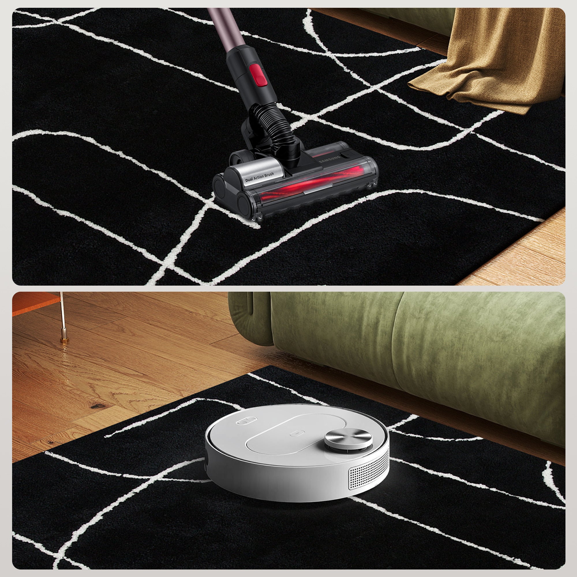 Fynco - Modern Fluffy Area Rug, Geometric Pattern Washable Rug, Soft High Pile Floor Carpet for Living Room, Bedroom, Dining Room, Home Office, 170 x 120 cm, Black