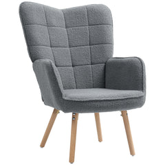 Teddy Fleece Wingback Accent Chair - Grey