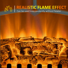 Fynco - Modern Electric Fireplace, Freestanding Electric Stove Fire with Flame Effect, 950/1850W, White