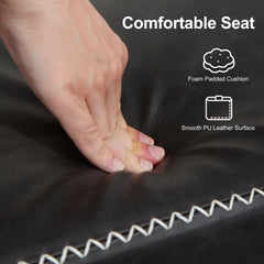 Fynco - PU Leather Shoe Storage Bench - Charcoal Grey