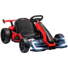 24V Electric Go Kart for Kids with Adjustable Seat for 6-12 Years, Red